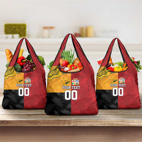 Custom British Lions-AUNZ Grocery Bag Australia-New Zealand Indigenous Motif