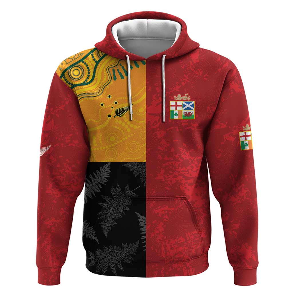Custom British Lions-AUNZ Hoodie Australia-New Zealand Indigenous Motif