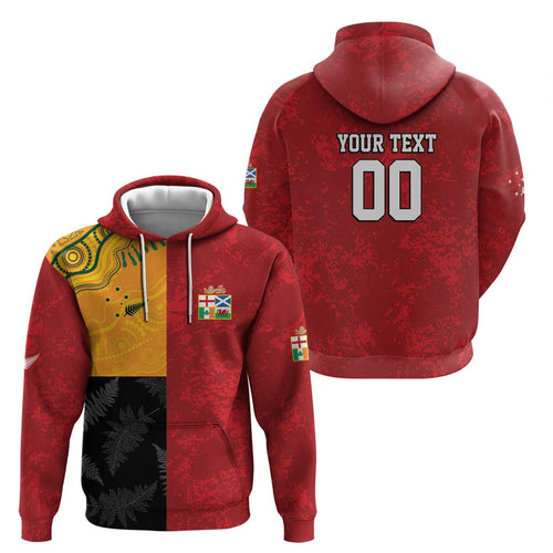 Custom British Lions-AUNZ Hoodie Australia-New Zealand Indigenous Motif