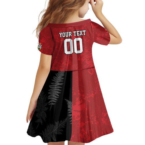 Custom British Lions-AUNZ Kid Short Sleeve Dress Australia-New Zealand Indigenous Motif