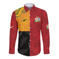 Custom British Lions-AUNZ Long Sleeve Button Shirt Australia-New Zealand Indigenous Motif
