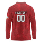 Custom British Lions-AUNZ Long Sleeve Polo Shirt Australia-New Zealand Indigenous Motif
