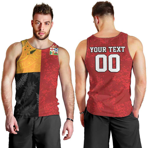 Custom British Lions-AUNZ Men Tank Top Australia-New Zealand Indigenous Motif