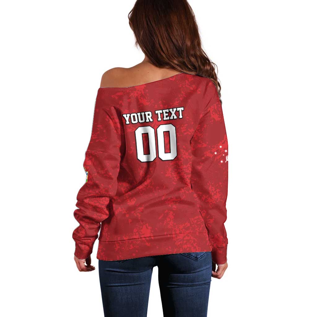 Custom British Lions-AUNZ Off Shoulder Sweater Australia-New Zealand Indigenous Motif