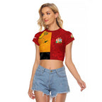 Custom British Lions-AUNZ Raglan Cropped T Shirt Australia-New Zealand Indigenous Motif