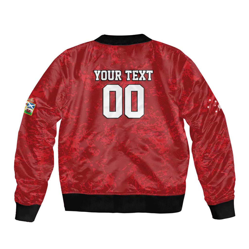 Custom British Lions-AUNZ Sleeve Zip Bomber Jacket Australia-New Zealand Indigenous Motif