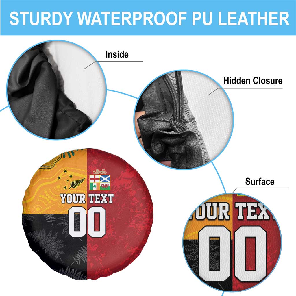 Custom British Lions-AUNZ Spare Tire Cover Australia-New Zealand Indigenous Motif