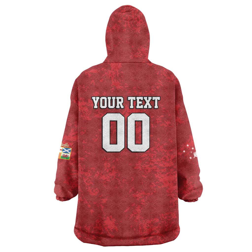 Custom British Lions-AUNZ Wearable Blanket Hoodie Australia-New Zealand Indigenous Motif