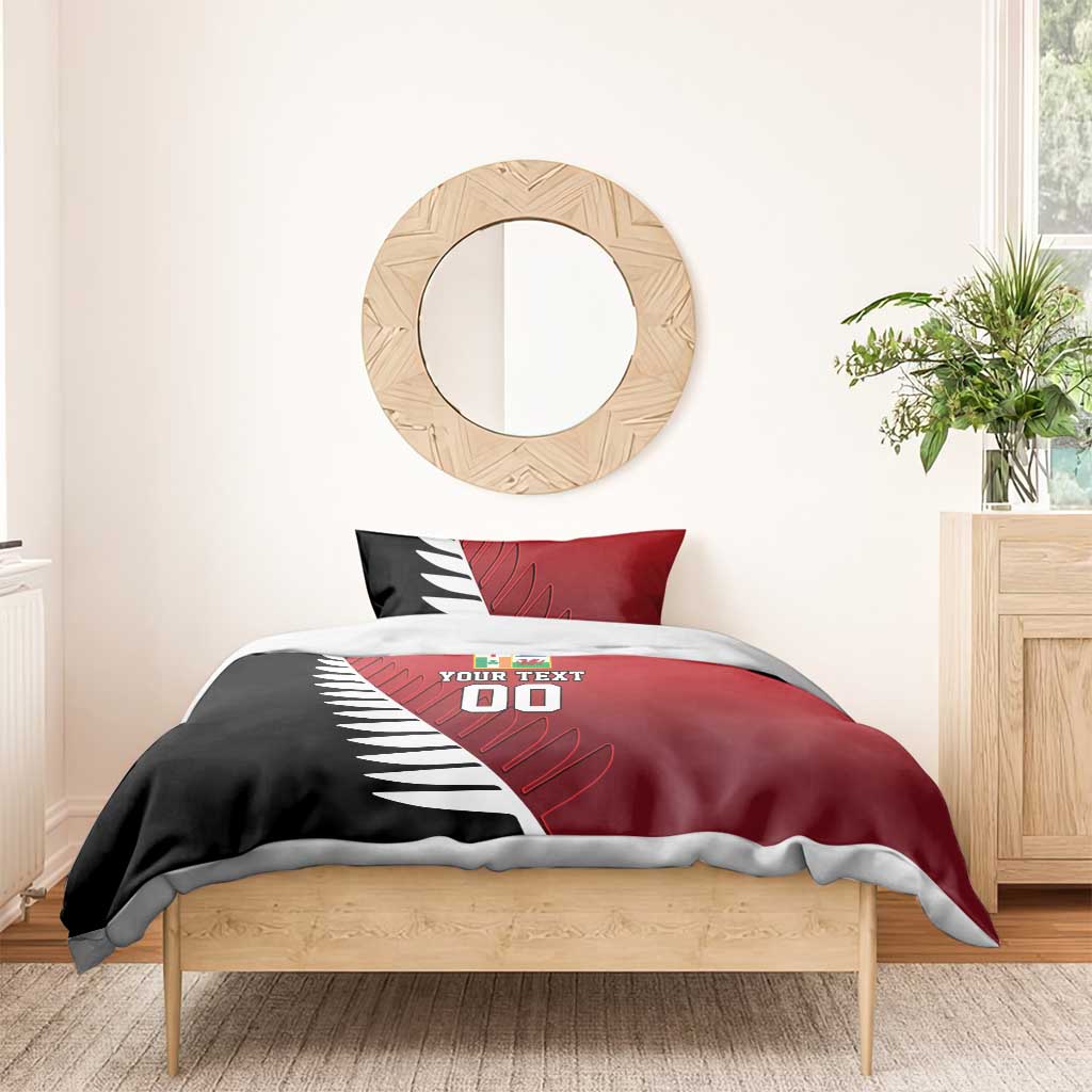 Custom British Lions New Zealand Bedding Set Half Black Fern