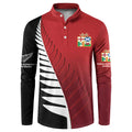 Custom British Lions New Zealand Button Sweatshirt Half Black Fern