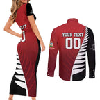 Custom British Lions New Zealand Couples Matching Short Sleeve Bodycon Dress and Long Sleeve Button Shirt Half Black Fern