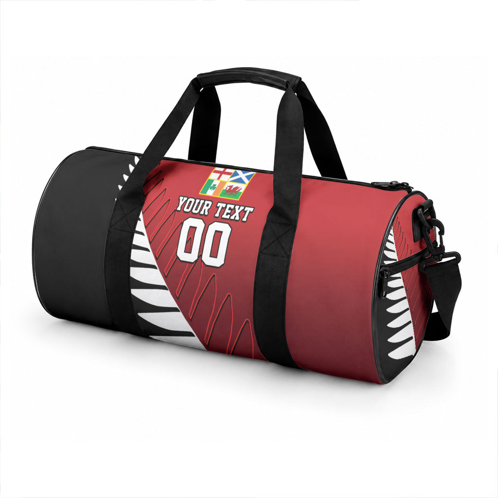 Custom British Lions New Zealand Duffle Bag Half Black Fern