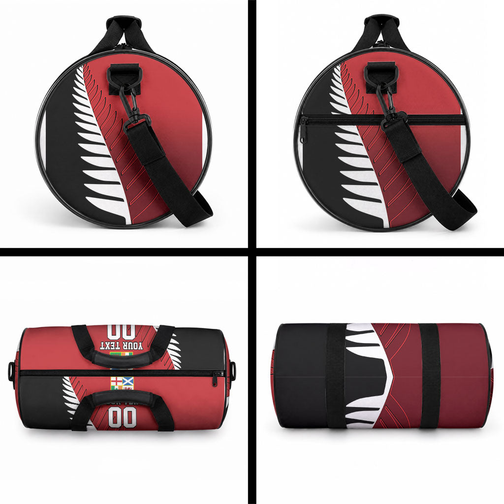 Custom British Lions New Zealand Duffle Bag Half Black Fern