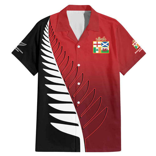 Custom British Lions New Zealand Family Matching Mermaid Dress and Hawaiian Shirt Half Black Fern