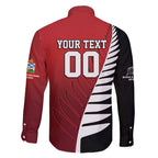 Custom British Lions New Zealand Family Matching Short Sleeve Bodycon Dress and Hawaiian Shirt Half Black Fern