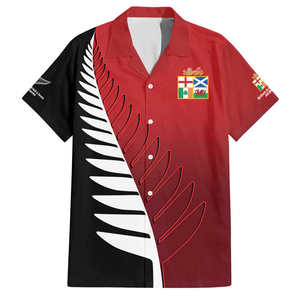 Custom British Lions New Zealand Family Matching Summer Maxi Dress and Hawaiian Shirt Half Black Fern