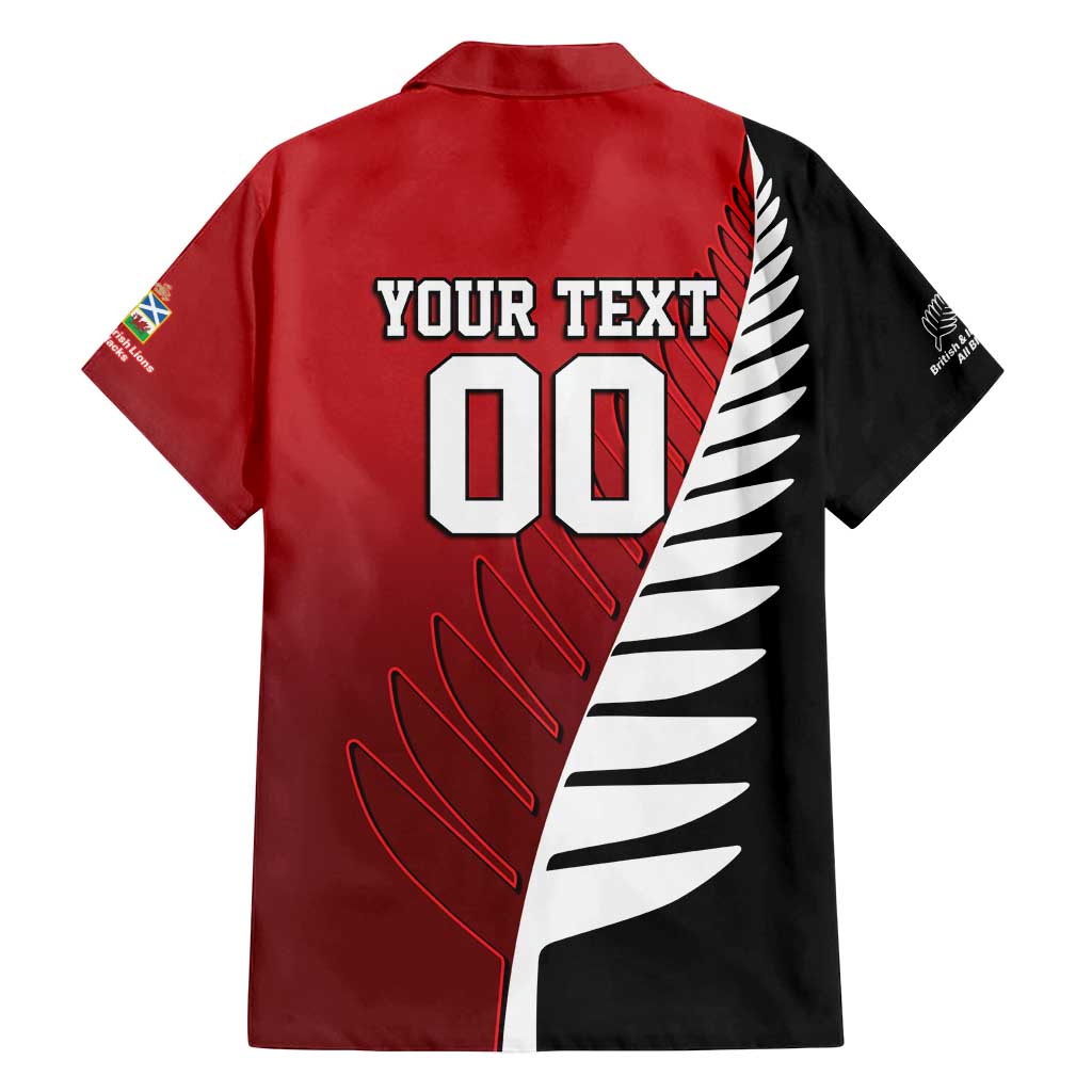 Custom British Lions New Zealand Family Matching Tank Maxi Dress and Hawaiian Shirt Half Black Fern