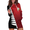 Custom British Lions New Zealand Hoodie Dress Half Black Fern