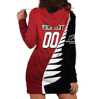 Custom British Lions New Zealand Hoodie Dress Half Black Fern