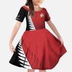 Custom British Lions New Zealand Kid Short Sleeve Dress Half Black Fern