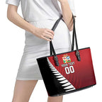 Custom British Lions New Zealand Leather Tote Bag Half Black Fern