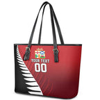 Custom British Lions New Zealand Leather Tote Bag Half Black Fern