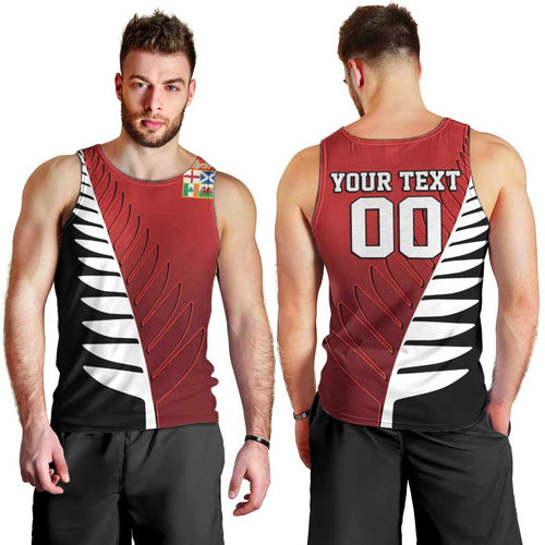 Custom British Lions New Zealand Men Tank Top Half Black Fern