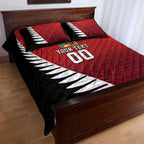 Custom British Lions New Zealand Quilt Bed Set Half Black Fern