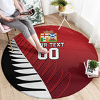 Custom British Lions New Zealand Round Carpet Half Black Fern