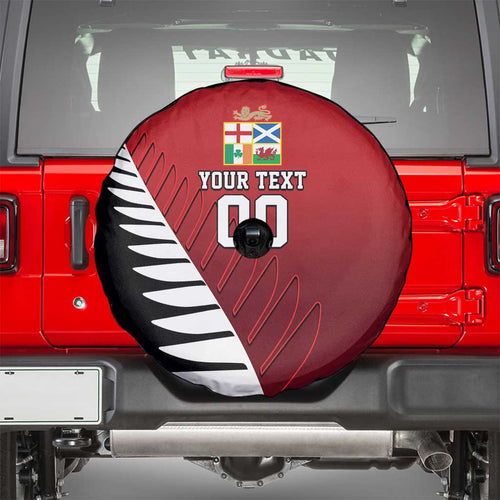 Custom British Lions New Zealand Spare Tire Cover Half Black Fern