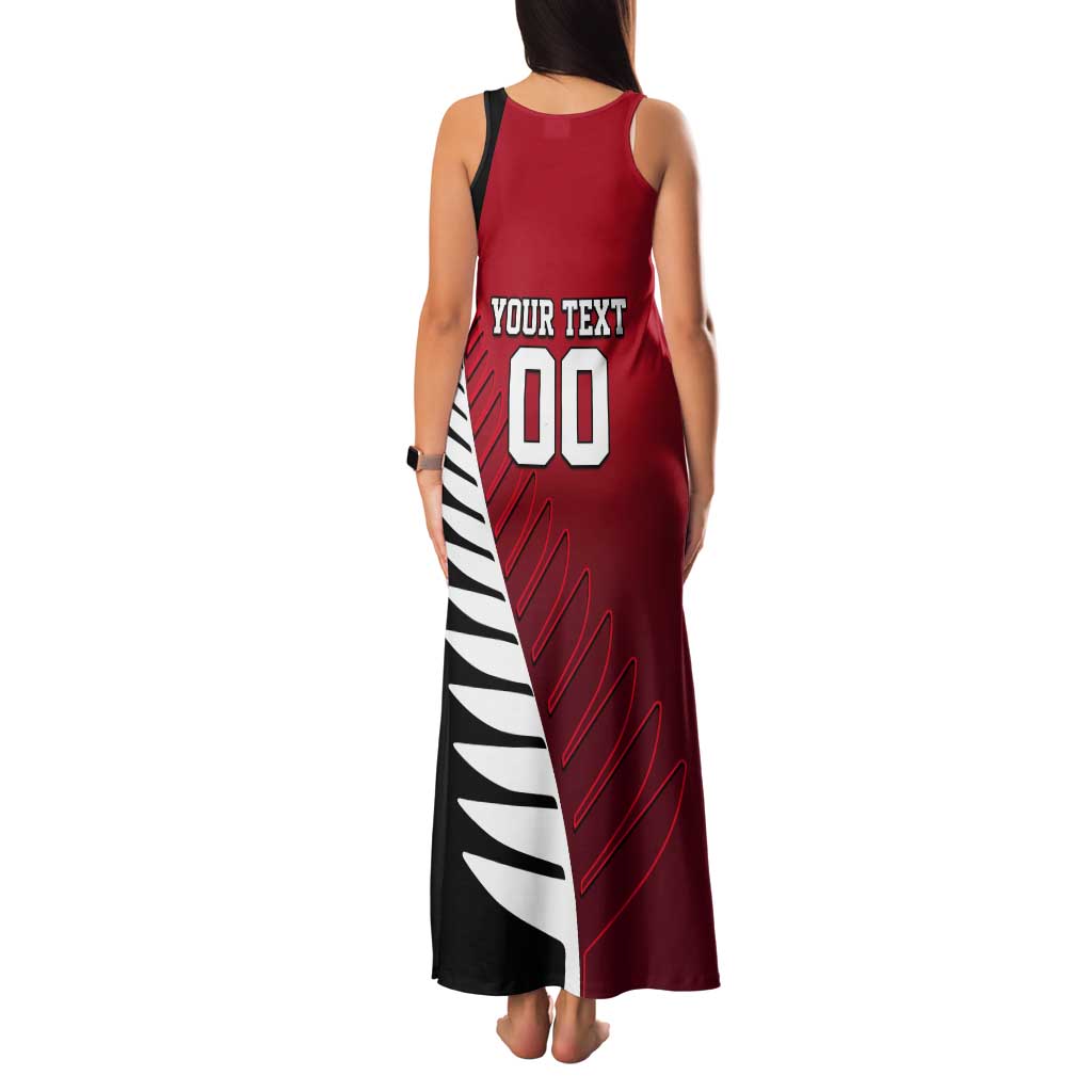 Custom British Lions New Zealand Tank Maxi Dress Half Black Fern