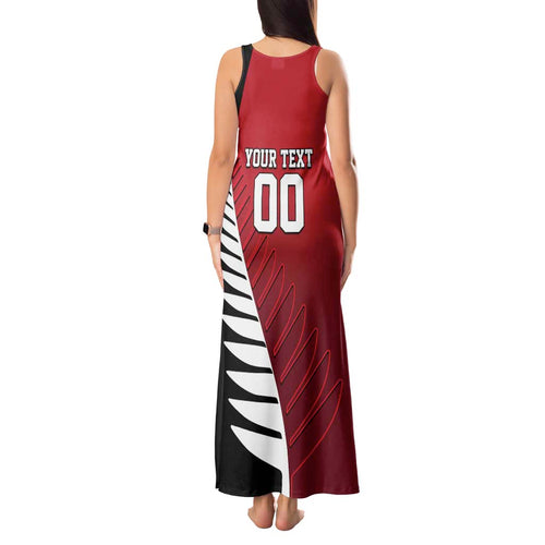 Custom British Lions New Zealand Tank Maxi Dress Half Black Fern