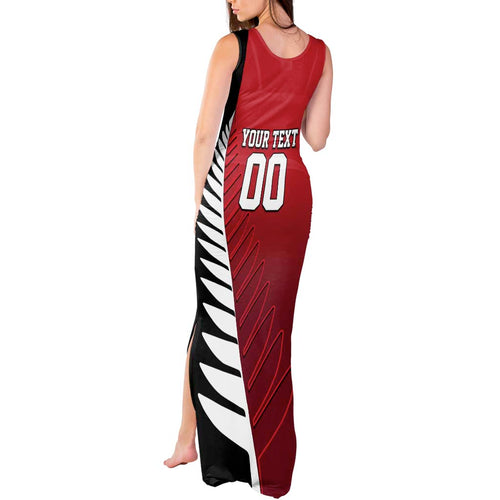 Custom British Lions New Zealand Tank Maxi Dress Half Black Fern