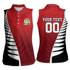 Custom British Lions New Zealand Women Sleeveless Polo Shirt Half Black Fern