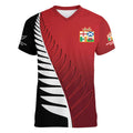 Custom British Lions New Zealand Women V-Neck T-Shirt Half Black Fern