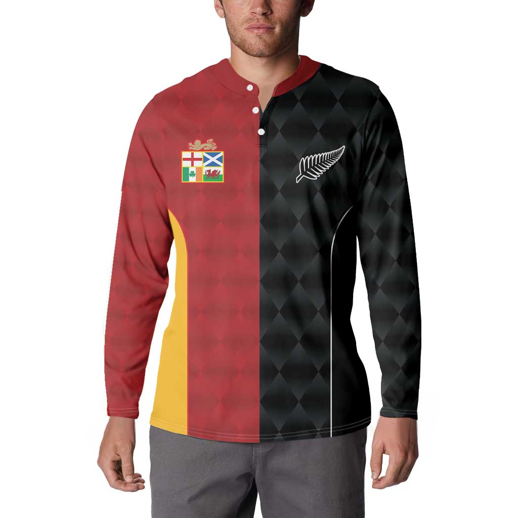 Custom British Lions New Zealand Button Sweatshirt Sporty Style
