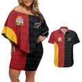 Custom British Lions New Zealand Couples Matching Off Shoulder Short Dress and Hawaiian Shirt Sporty Style