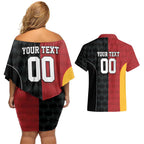 Custom British Lions New Zealand Couples Matching Off Shoulder Short Dress and Hawaiian Shirt Sporty Style