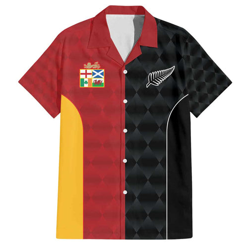 Custom British Lions New Zealand Family Matching Off Shoulder Maxi Dress and Hawaiian Shirt Sporty Style