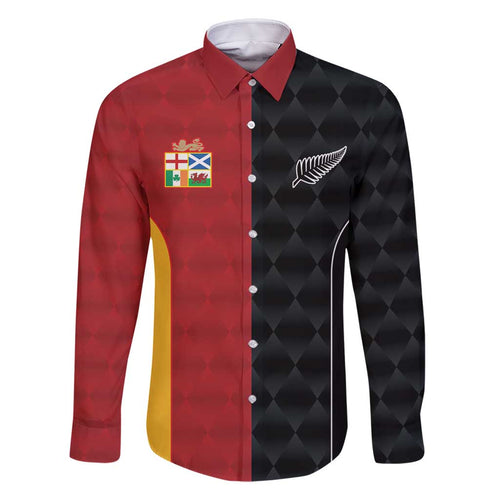 Custom British Lions New Zealand Family Matching Off Shoulder Maxi Dress and Hawaiian Shirt Sporty Style