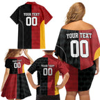Custom British Lions New Zealand Family Matching Off Shoulder Short Dress and Hawaiian Shirt Sporty Style