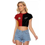 Custom British Lions New Zealand Raglan Cropped T Shirt Sporty Style
