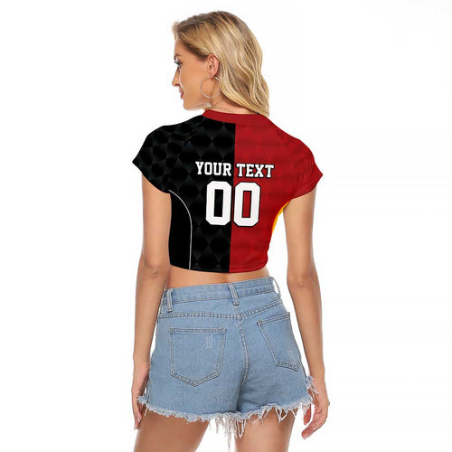 Custom British Lions New Zealand Raglan Cropped T Shirt Sporty Style