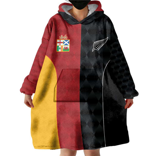 Custom British Lions New Zealand Wearable Blanket Hoodie Sporty Style