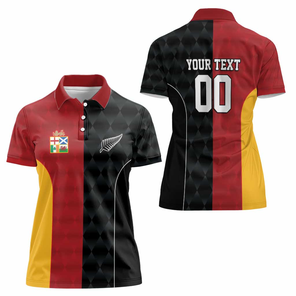 Custom British Lions New Zealand Women Polo Shirt Sporty Style