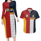 Custom British Lions Australia ACT Couples Matching Long Sleeve Bodycon Dress and Hawaiian Shirt Sporty Style
