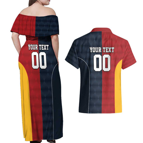 Custom British Lions Australia ACT Couples Matching Off Shoulder Maxi Dress and Hawaiian Shirt Sporty Style