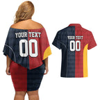 Custom British Lions Australia ACT Couples Matching Off Shoulder Short Dress and Hawaiian Shirt Sporty Style