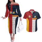 Custom British Lions Australia ACT Couples Matching Off The Shoulder Long Sleeve Dress and Hawaiian Shirt Sporty Style