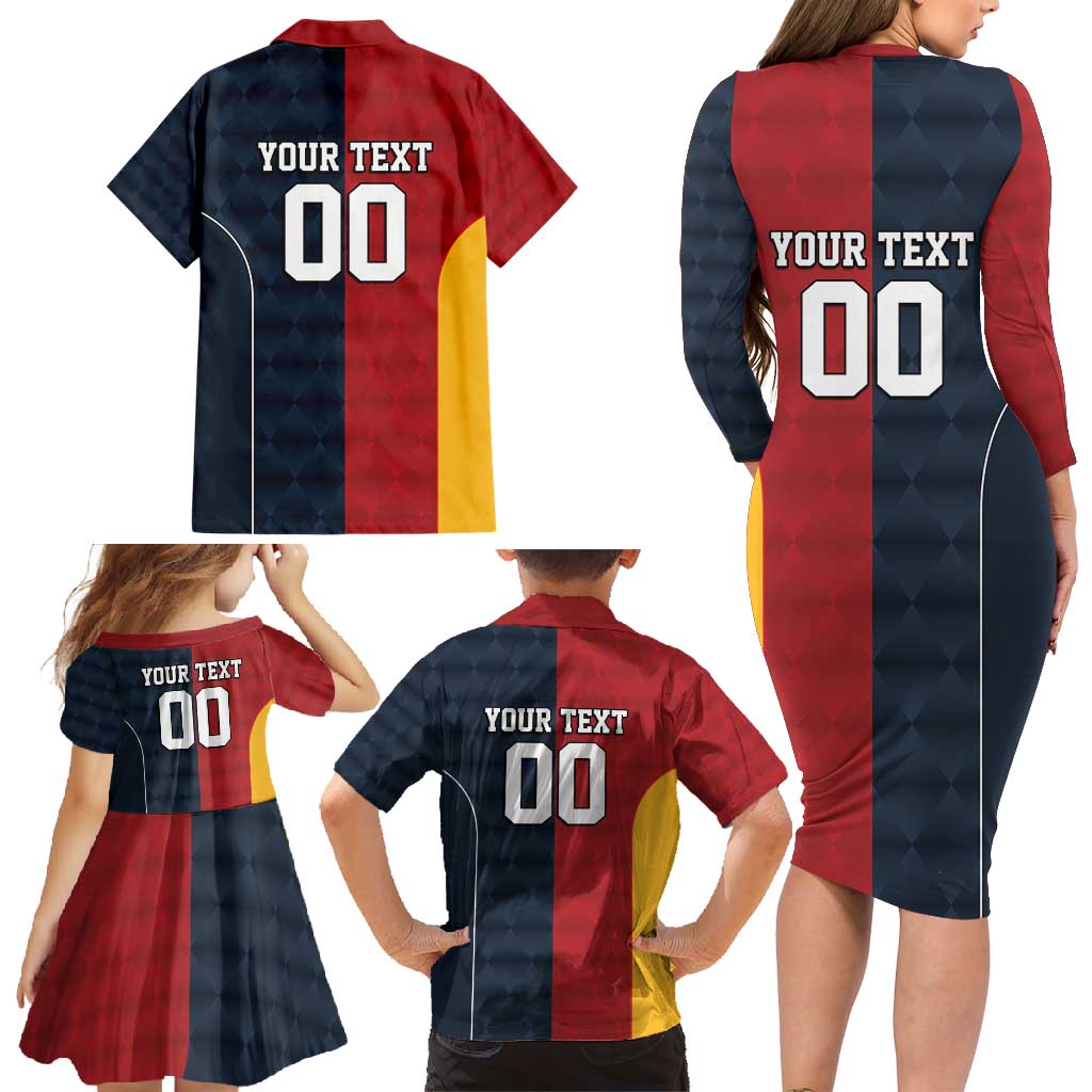Custom British Lions Australia ACT Family Matching Long Sleeve Bodycon Dress and Hawaiian Shirt Sporty Style